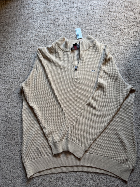 Vineyard Vines Sweaters - Vineyard Vines Cream Textured Knit mock neck Sweater